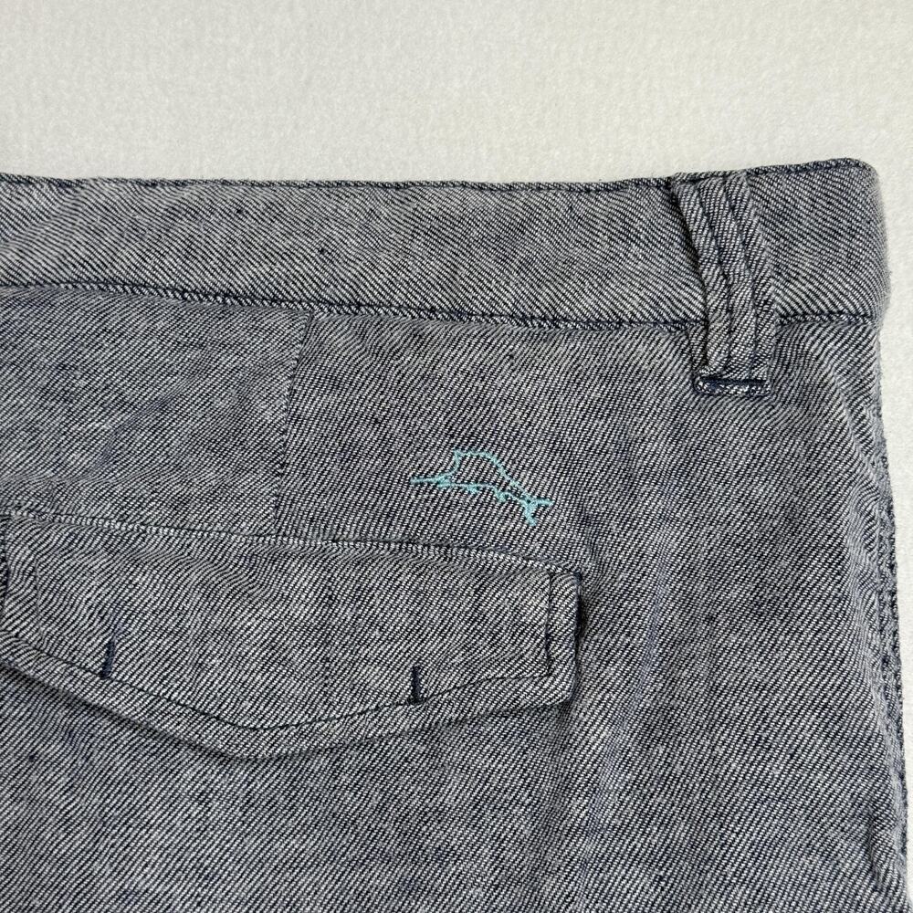 Tommy Bahama Shorts Mens 42 Gray Linen Blend Chino Stretch 10" Summer Casual